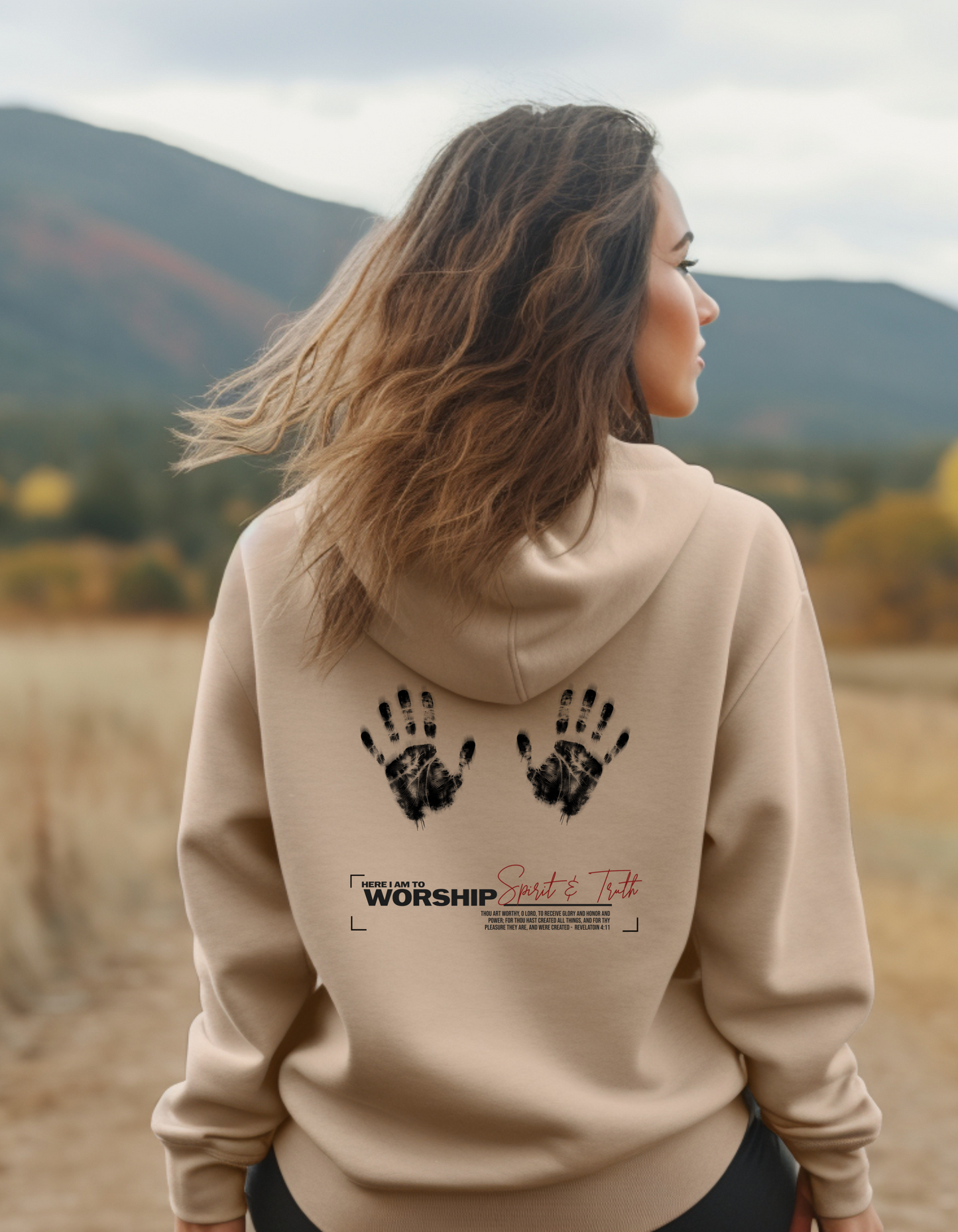 Here I Am to Worship Women’s Christian Hoodie – Spirit & Truth Faith-Based Sweatshirt