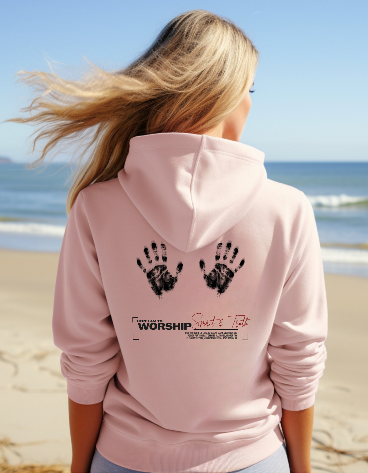 Here I Am to Worship Women’s Christian Hoodie – Spirit & Truth Faith-Based Sweatshirt