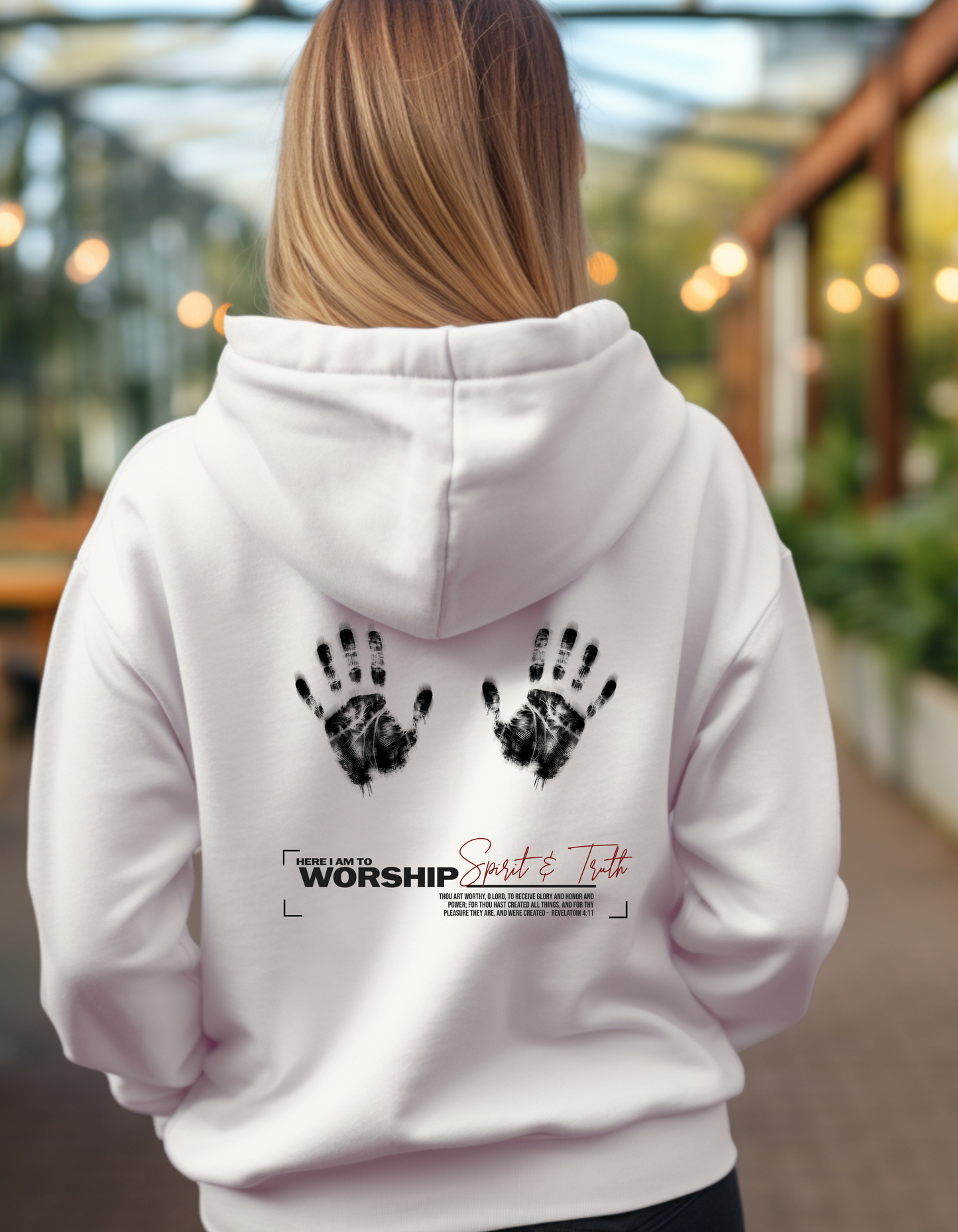 Here I Am to Worship Women’s Christian Hoodie – Spirit & Truth Faith-Based Sweatshirt