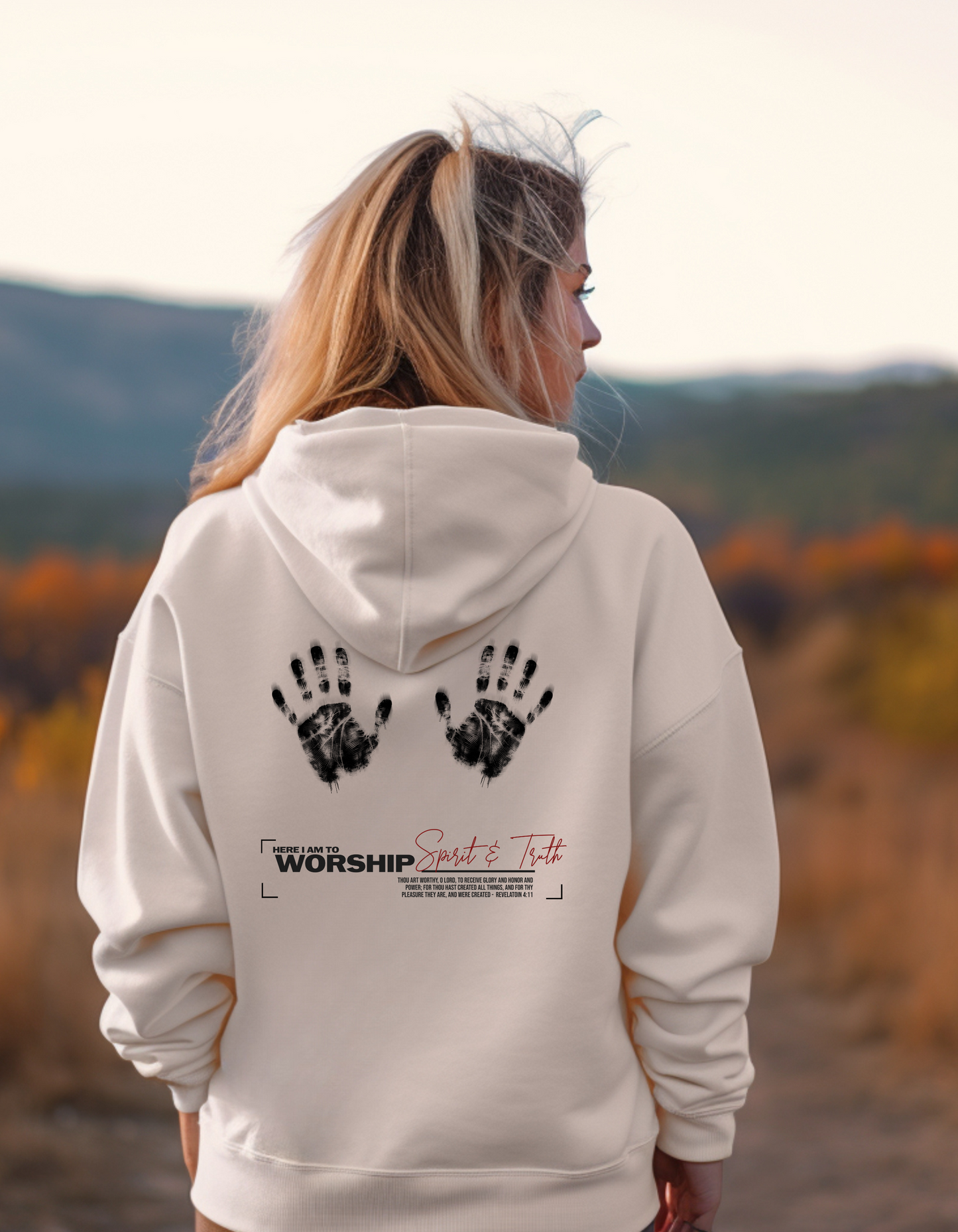 Here I Am to Worship Women’s Christian Hoodie – Spirit & Truth Faith-Based Sweatshirt