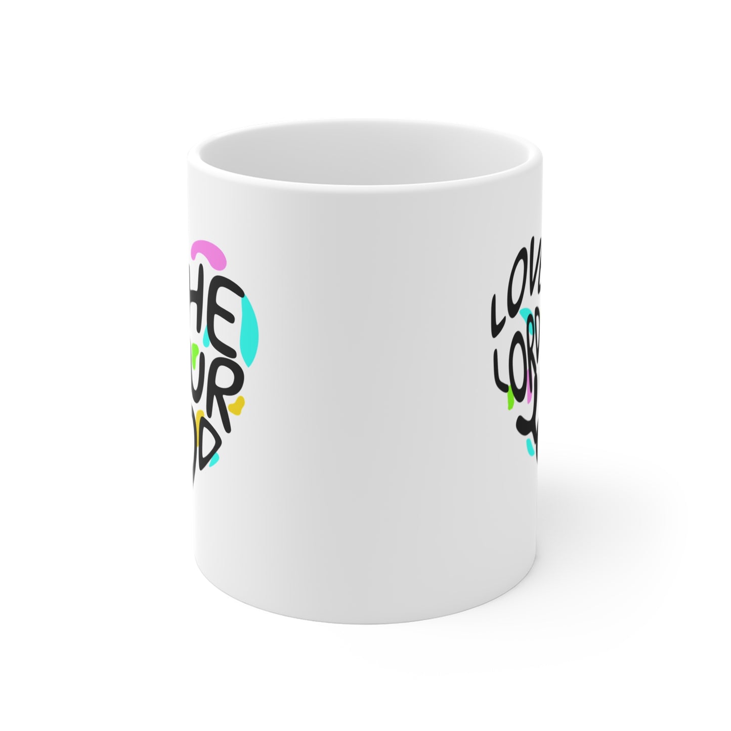 Love the Lord Your God" Christian Mug | Heart Design | Faith-Based Coffee Cup 11oz