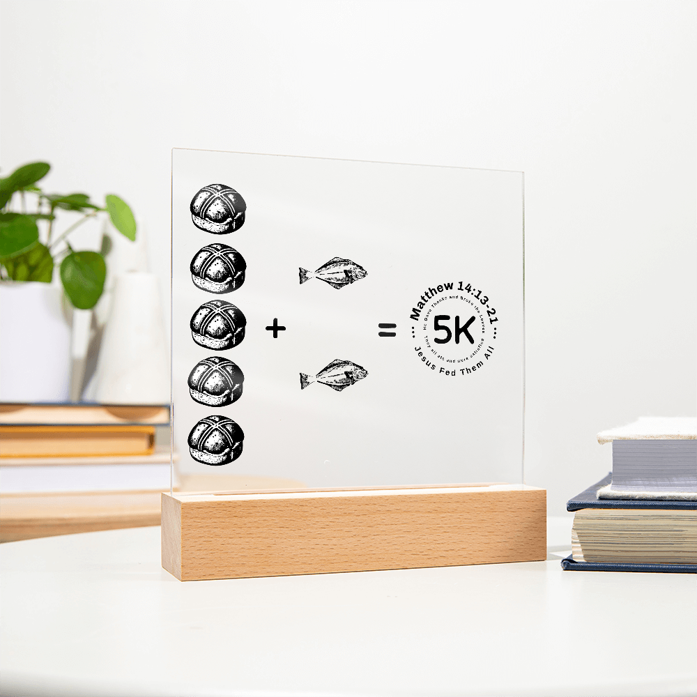 Miracle of Loaves and Fishes Acrylic Plaque – Jesus Feeds the 5,000 Wall Art - FREE Shipping