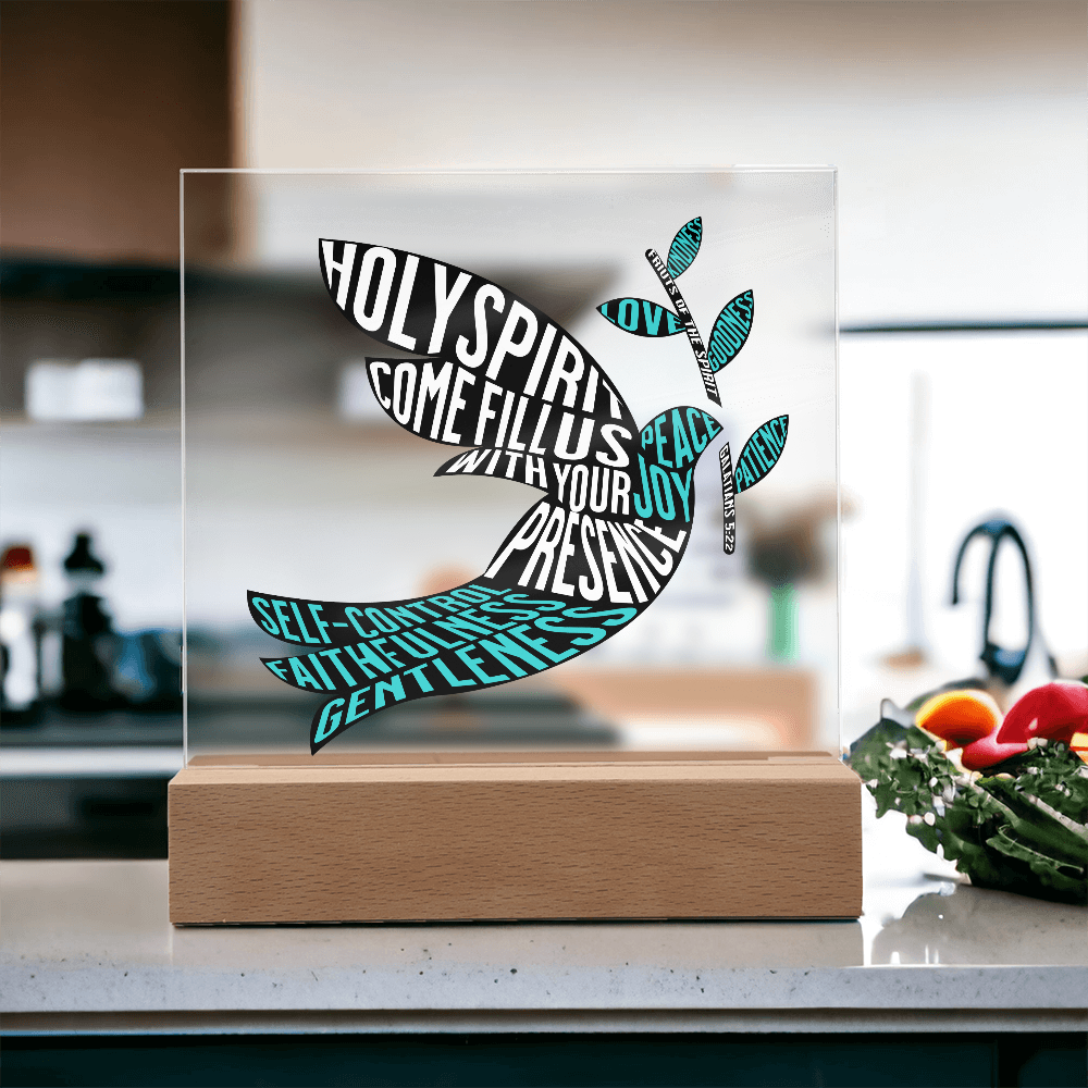 Holy Spirit & Fruits of the Spirit Acrylic Plaque – Christian Wall Art - FREE Shipping