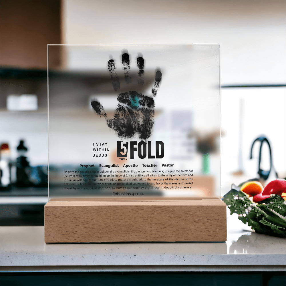 Five-Fold Ministry Hand of God Acrylic Plaque – Christian Wall Art - FREE Shipping