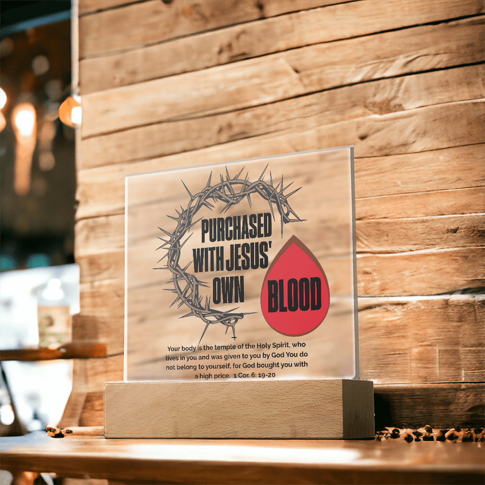 Crown of Thorns and Blood Acrylic Plaque – Christian Wall Art - FREE Shipping