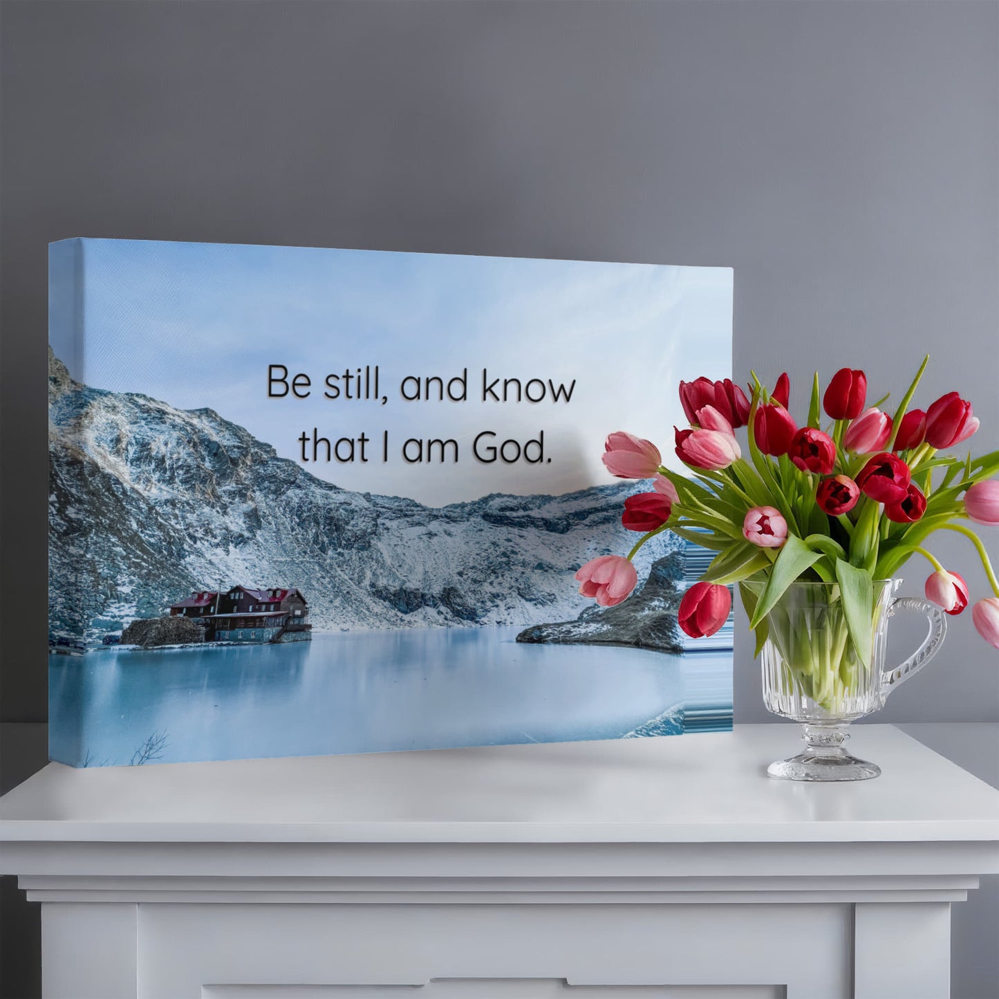 Be Still and Know – Bâlea Lake Canvas Wall Art | Psalm 46:10 Scripture Print | Original Romania Photography - FREE Shipping