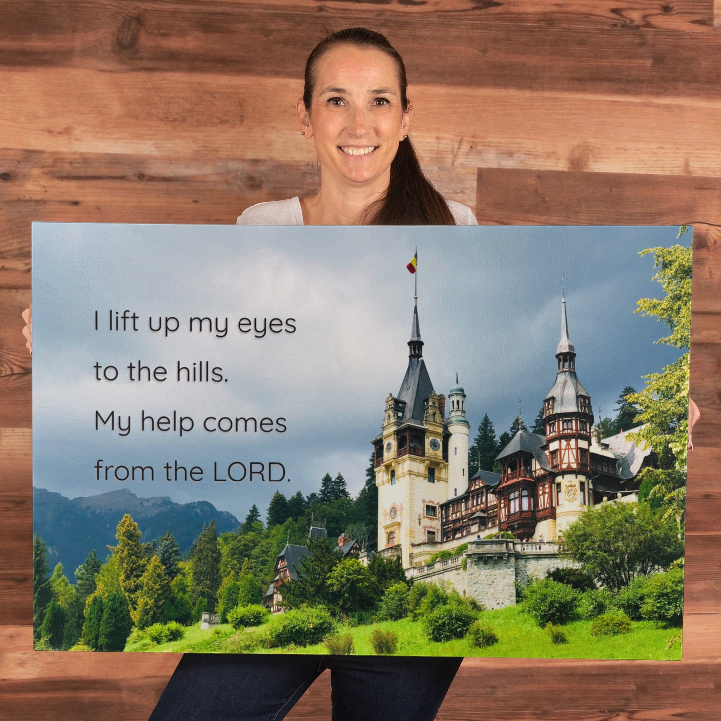 Psalm 121 Wall Art – “I Lift Up My Eyes to the Hills” Canvas | Original Romania Castle Photography | Christian Scripture Print- FREE Shipping