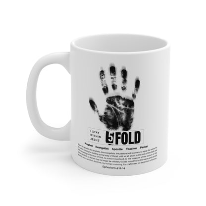 "5-Fold Ministry" Christian Mug | Ephesians 4:11-14 | Faith-Based Coffee Cup 11OZ