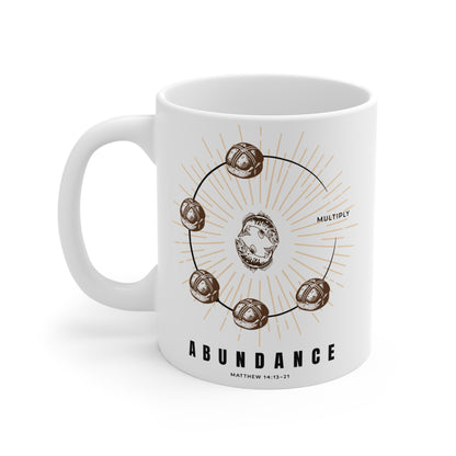 Abundance Christian Coffee Mug – Multiplication of Loaves & Fishes | Faith-Inspired Gift 11oz