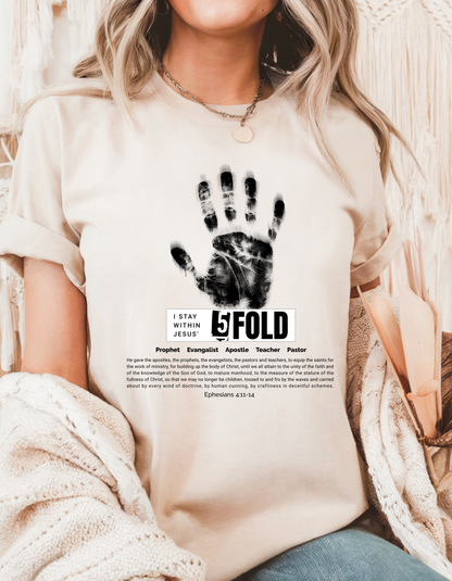 5-Fold Ministry Christian T-Shirt | Ephesians 4:11-14 Scripture Shirt | Faith-Based Apparel for Believers