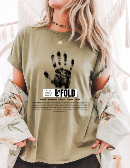 5-Fold Ministry Christian T-Shirt | Ephesians 4:11-14 Scripture Shirt | Faith-Based Apparel for Believers
