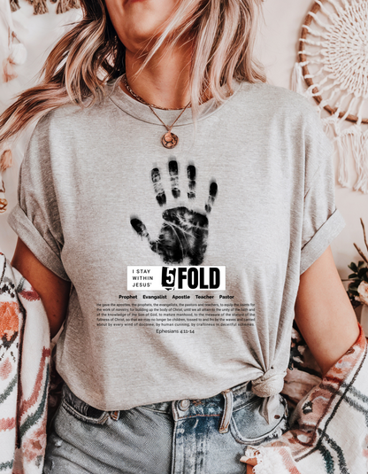 5-Fold Ministry Christian T-Shirt | Ephesians 4:11-14 Scripture Shirt | Faith-Based Apparel for Believers