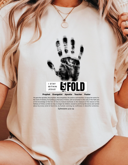 5-Fold Ministry Christian T-Shirt | Ephesians 4:11-14 Scripture Shirt | Faith-Based Apparel for Believers