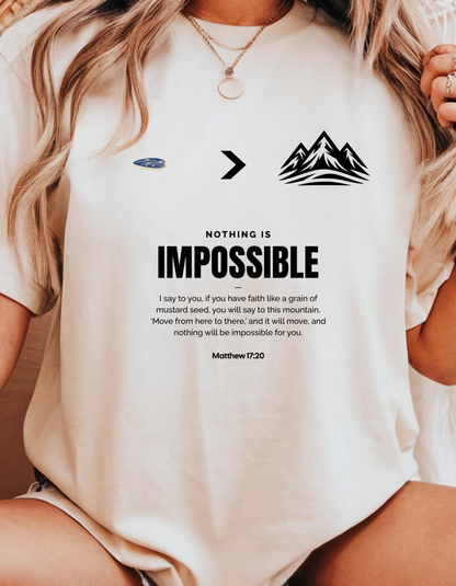 Faith Moves Mountains" Christian T-Shirt | Mustard Seed & Matthew 17:20 Bible Verse Tee for Women