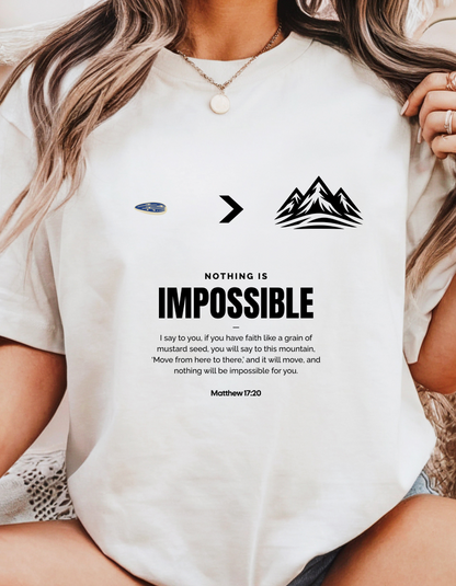 Faith Moves Mountains" Christian T-Shirt | Mustard Seed & Matthew 17:20 Bible Verse Tee for Women