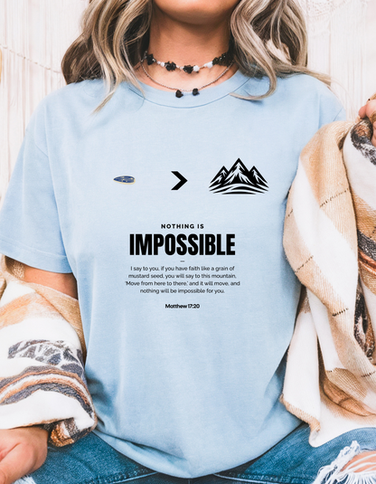 Faith Moves Mountains" Christian T-Shirt | Mustard Seed & Matthew 17:20 Bible Verse Tee for Women