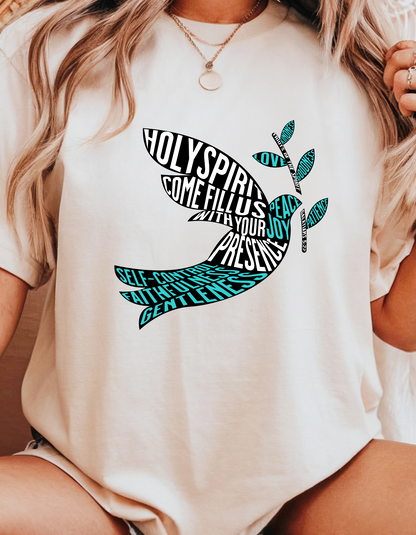 "Holy Spirit, Fill Us" Christian T-Shirt | Fruits of the Spirit | Faith-Based Tee for Women