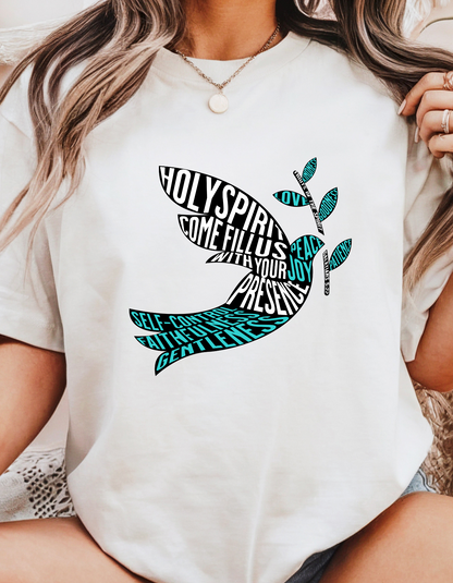 "Holy Spirit, Fill Us" Christian T-Shirt | Fruits of the Spirit | Faith-Based Tee for Women