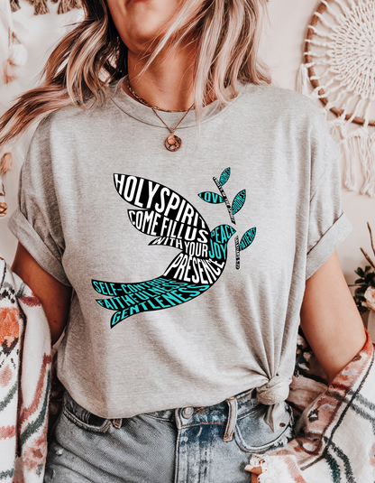 "Holy Spirit, Fill Us" Christian T-Shirt | Fruits of the Spirit | Faith-Based Tee for Women