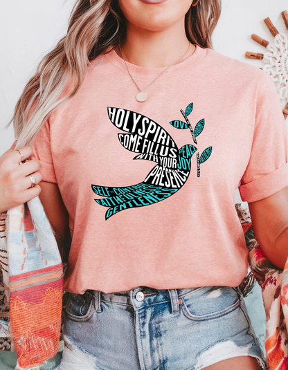 "Holy Spirit, Fill Us" Christian T-Shirt | Fruits of the Spirit | Faith-Based Tee for Women