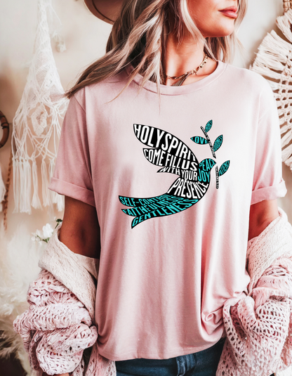 "Holy Spirit, Fill Us" Christian T-Shirt | Fruits of the Spirit | Faith-Based Tee for Women