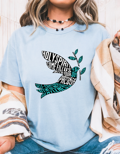 "Holy Spirit, Fill Us" Christian T-Shirt | Fruits of the Spirit | Faith-Based Tee for Women