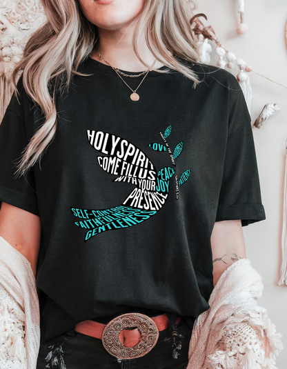 "Holy Spirit, Fill Us" Christian T-Shirt | Fruits of the Spirit | Faith-Based Tee for Women