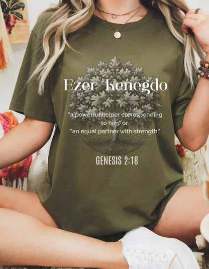 "Ezer Kenegdo" Christian Women’s T-Shirt | Genesis 2:18 | Biblical Strength & Purpose Tee