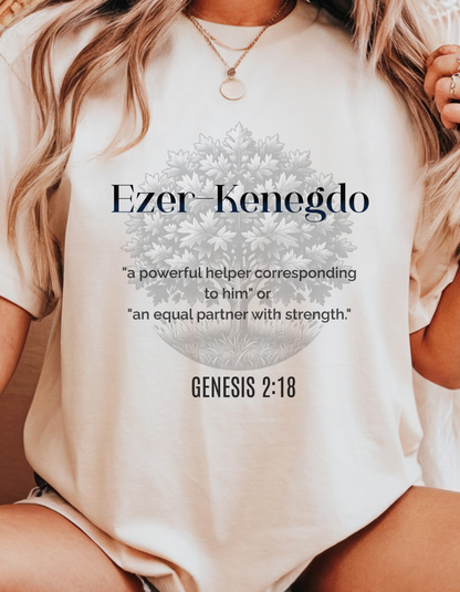 "Ezer Kenegdo" Christian Women’s T-Shirt | Genesis 2:18 | Biblical Strength & Purpose Tee
