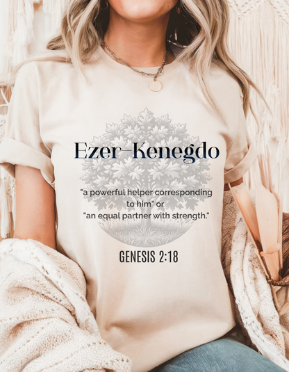 "Ezer Kenegdo" Christian Women’s T-Shirt | Genesis 2:18 | Biblical Strength & Purpose Tee