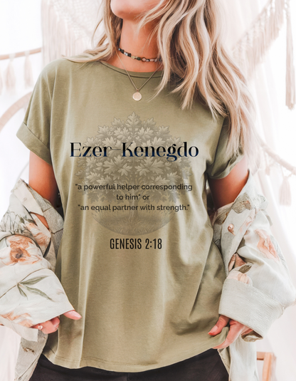"Ezer Kenegdo" Christian Women’s T-Shirt | Genesis 2:18 | Biblical Strength & Purpose Tee