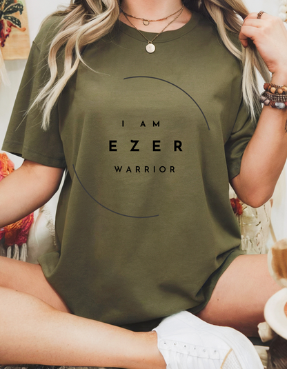 "I Am Ezer Warrior" Christian T-Shirt | Women’s Strength & Faith Tee | Biblical Empowerment Shirt