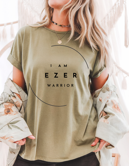 "I Am Ezer Warrior" Christian T-Shirt | Women’s Strength & Faith Tee | Biblical Empowerment Shirt
