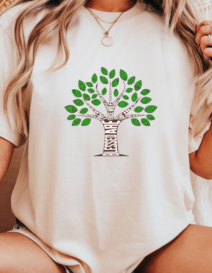 "Blessed Are the Pure in Heart" Christian T-Shirt | Tree of Life | Matthew 5:8 Faith-Based Tee for Women