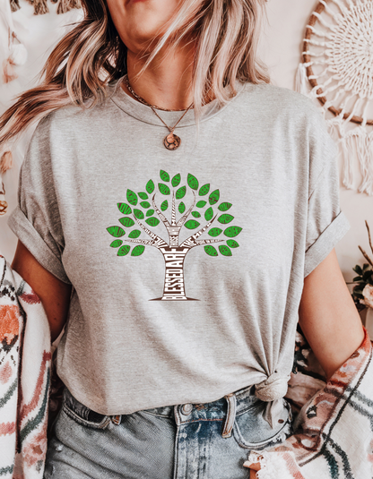 "Blessed Are the Pure in Heart" Christian T-Shirt | Tree of Life | Matthew 5:8 Faith-Based Tee for Women