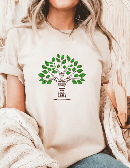 "Blessed Are the Pure in Heart" Christian T-Shirt | Tree of Life | Matthew 5:8 Faith-Based Tee for Women