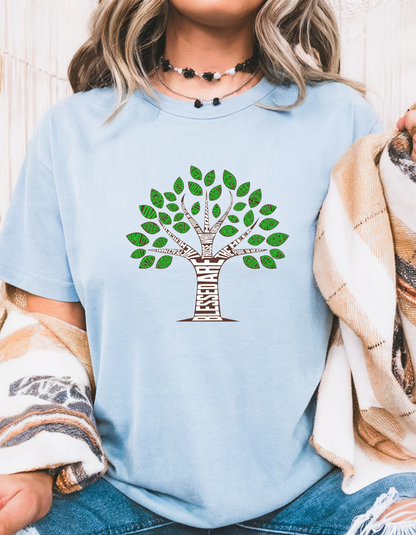 "Blessed Are the Pure in Heart" Christian T-Shirt | Tree of Life | Matthew 5:8 Faith-Based Tee for Women