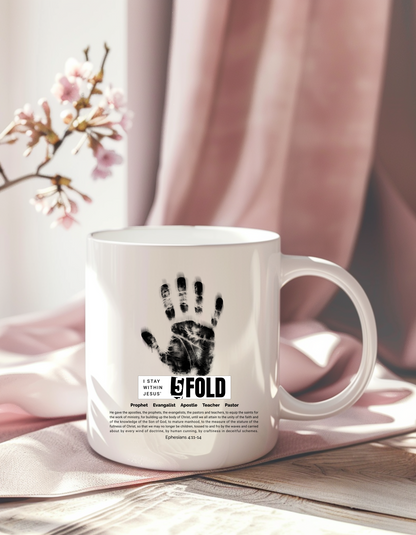 "5-Fold Ministry" Christian Mug | Ephesians 4:11-14 | Faith-Based Coffee Cup 11OZ