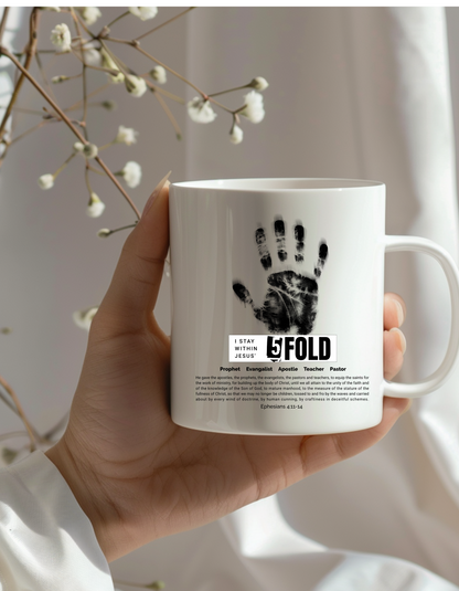 "5-Fold Ministry" Christian Mug | Ephesians 4:11-14 | Faith-Based Coffee Cup 11OZ