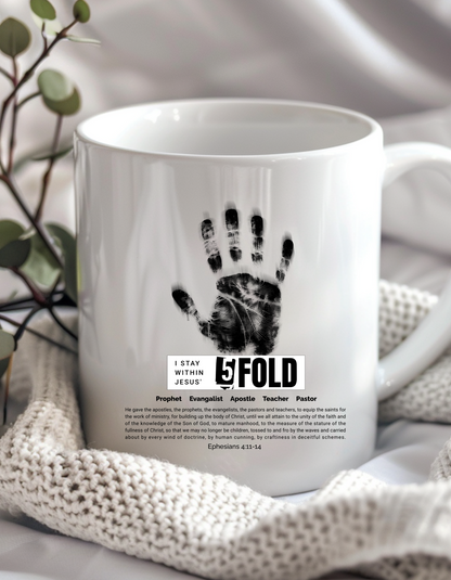"5-Fold Ministry" Christian Mug | Ephesians 4:11-14 | Faith-Based Coffee Cup 11OZ
