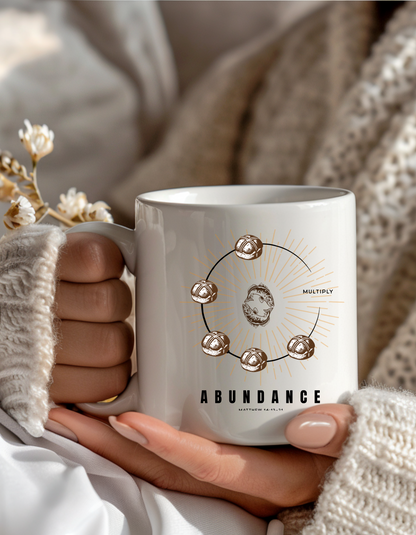 Abundance Christian Coffee Mug – Multiplication of Loaves & Fishes | Faith-Inspired Gift 11oz