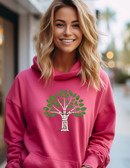 Blessed Life Tree Women’s Hoodie – Cozy Christian Faith Pullover