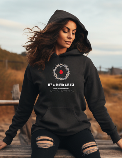 Thorny Subject Women’s Christian Hoodie – Faith-Based Crown of Thorns Sweatshirt