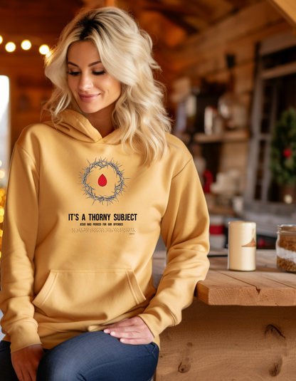 Thorny Subject Women’s Christian Hoodie – Faith-Based Crown of Thorns Sweatshirt