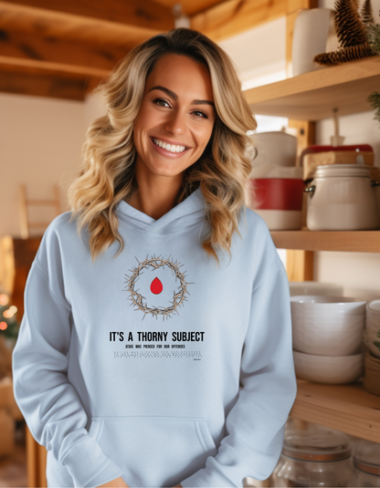 Thorny Subject Women’s Christian Hoodie – Faith-Based Crown of Thorns Sweatshirt