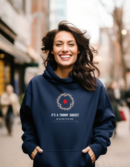 Thorny Subject Women’s Christian Hoodie – Faith-Based Crown of Thorns Sweatshirt