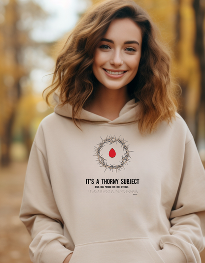 Thorny Subject Women’s Christian Hoodie – Faith-Based Crown of Thorns Sweatshirt
