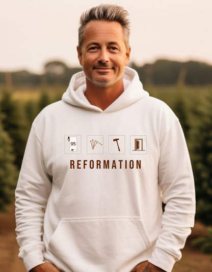 Reformation Hoodie Christian Sweatshirt for Men | 95 Theses Martin Luther
