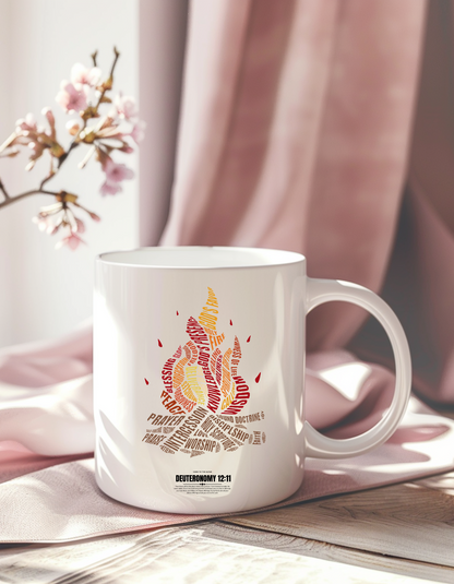 Christian Faith Mug – Deuteronomy 12:11 Bible Verse – Inspirational Scripture Gift 11oz