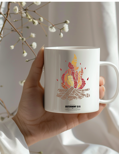 Christian Faith Mug – Deuteronomy 12:11 Bible Verse – Inspirational Scripture Gift 11oz